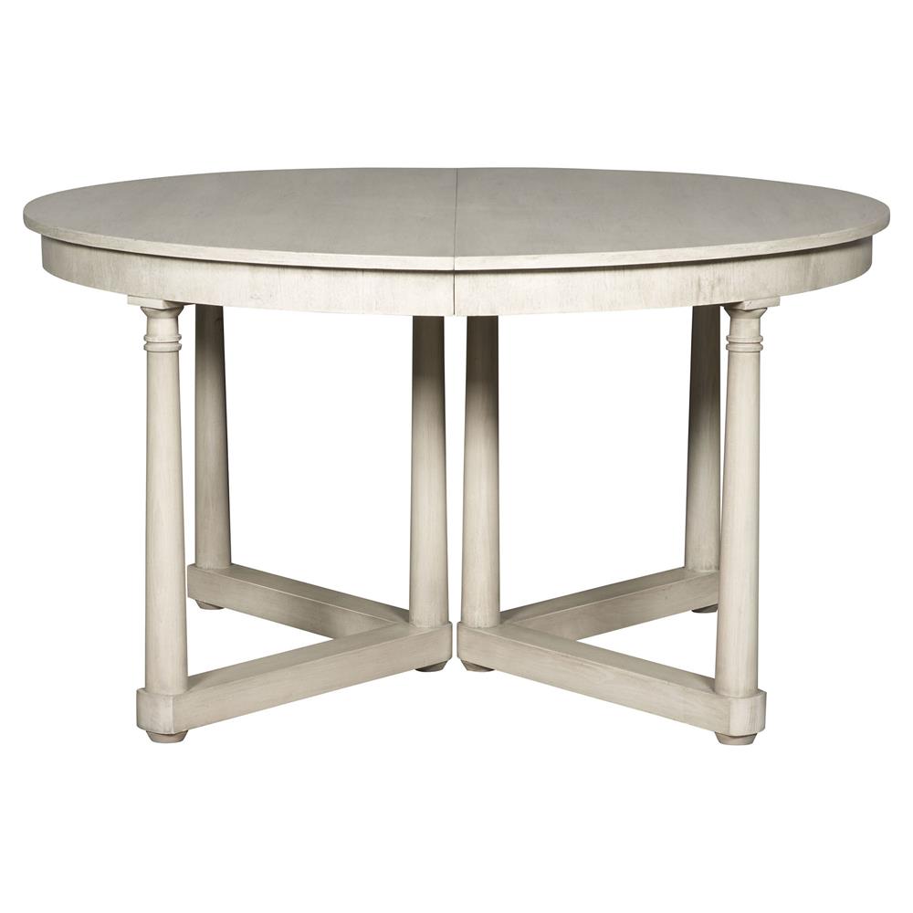 Declan Rustic White Extendable Round Dining Table  Kathy Kuo Home