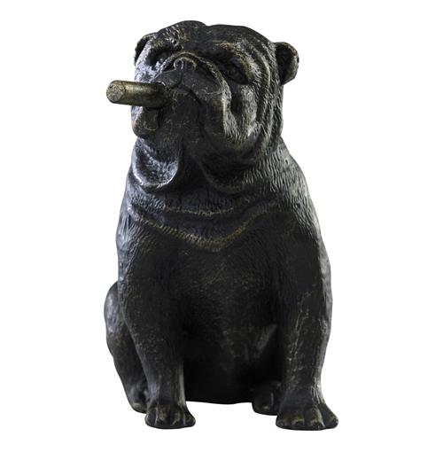 bulldog smoking cigar