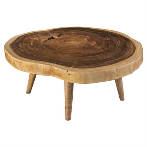 Madison Modern Classic Tree Stump Solid Wood Coffee Table 41 W 50 W Kathy Kuo Home