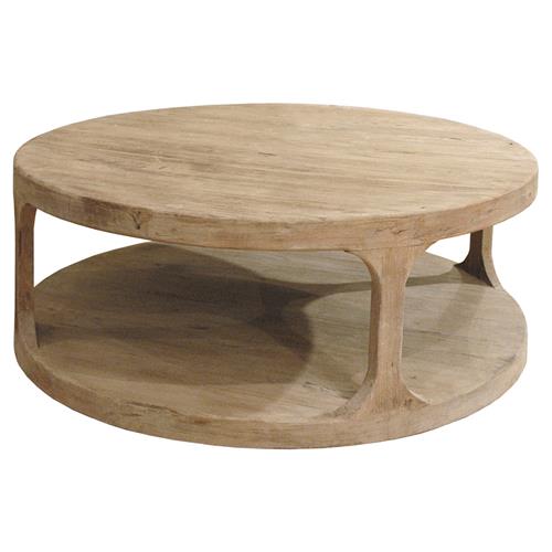 Sian Rustic Lodge Brown Pine Wood Round Round Coffee Table 41 W 50 W Kathy Kuo Home