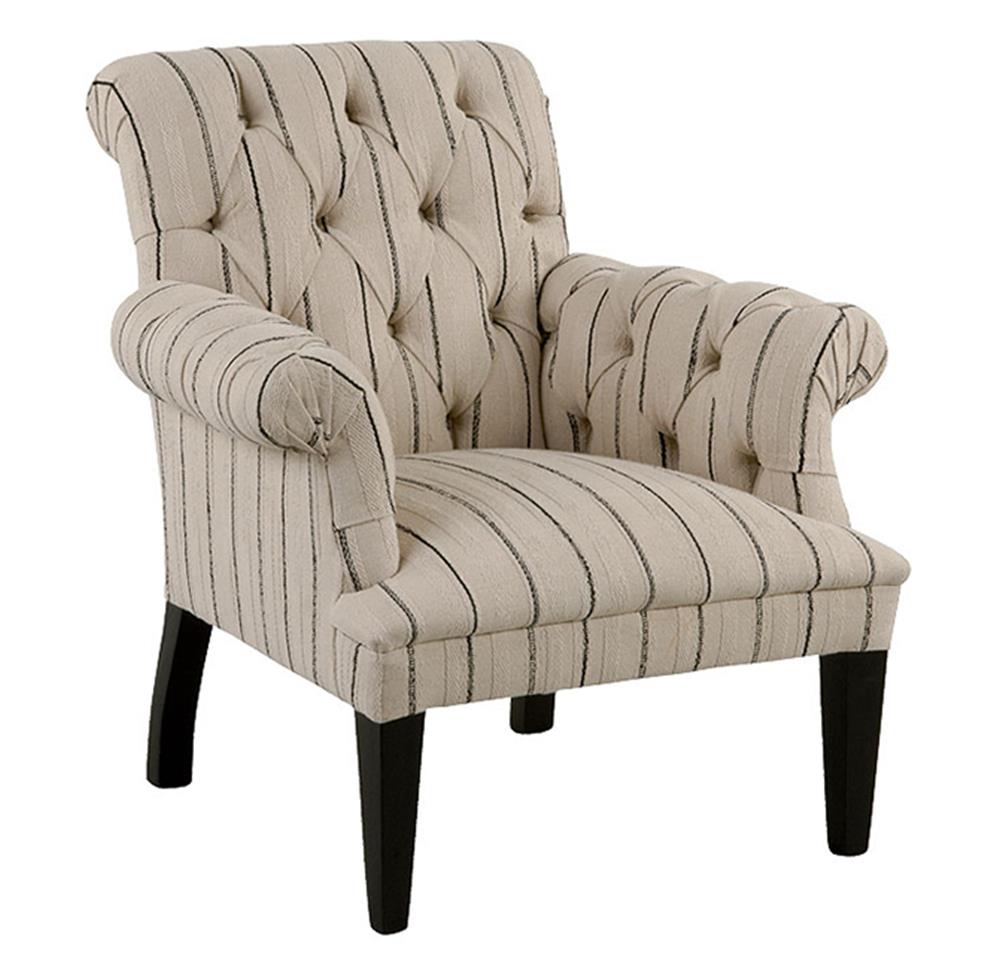 Colline French Country Striped Tufted Arm Chair  Kathy Kuo Home