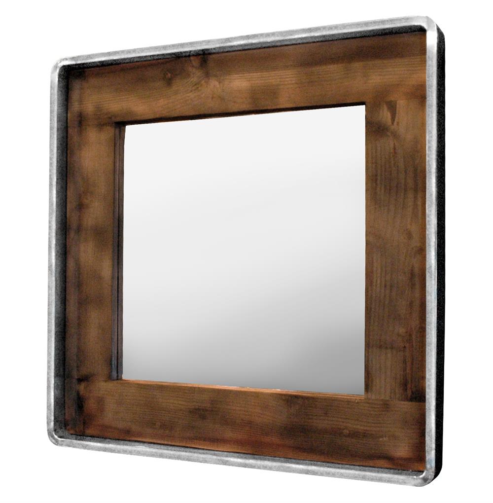 Roosevelt Rustic Lodge Reclaimed Wood Large Square Mirror  Kathy Kuo Home